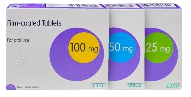 100mg, 50mg, 25mg Tablets